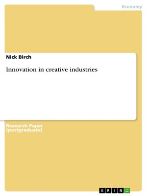 cover image of Innovation in creative industries